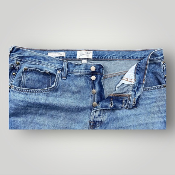 Universal Thread Baggy Studded Jeans Women 16 Mid Rise Light Wash Denim - Picture 7 of 9